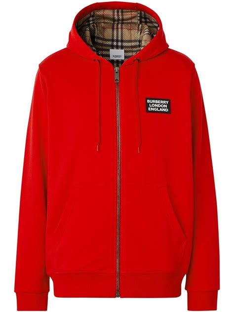 burberry red logo hoodie|burberry logo hoodie men.